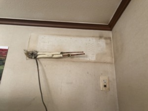 隠ぺい配管を再利用したエアコン交換
